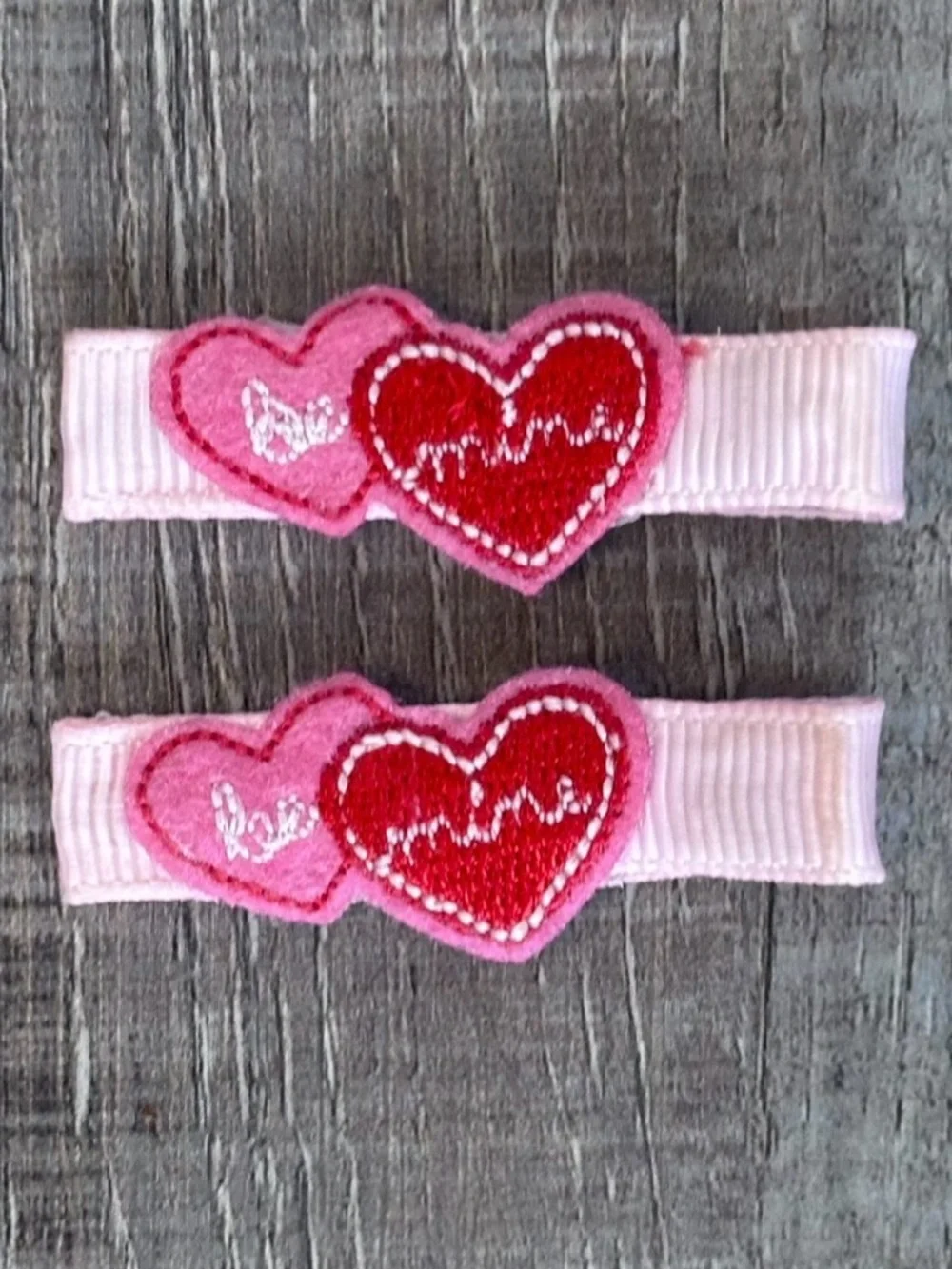 💞 Set of 2 Pink “Be Mine” Valentine Heart Hair Clips for Babies & Kids